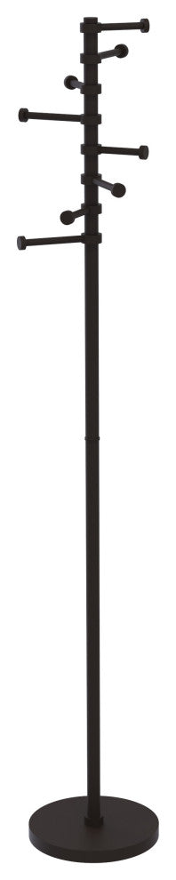 Freestanding Coat Rack with Six Pivoting Pegs, Oil Rubbed Bronze