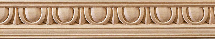 Egg and Dart Carved Crown Molding, Bass Wood