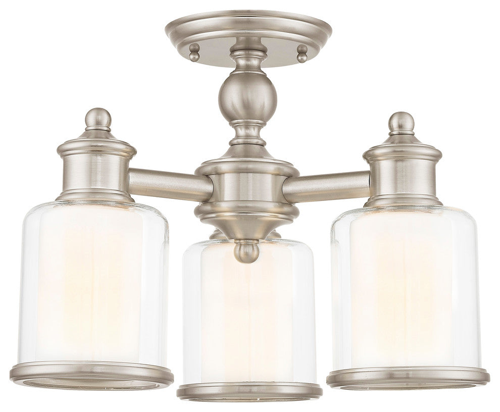 Middlebush 3-Light Convertible Mini Chandelier/Ceiling Mount, Brushed Nickel