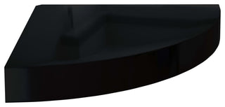 vidaXL Wall Corner Shelves Floating Corner Shelf 2 Pcs High Gloss Black MDF