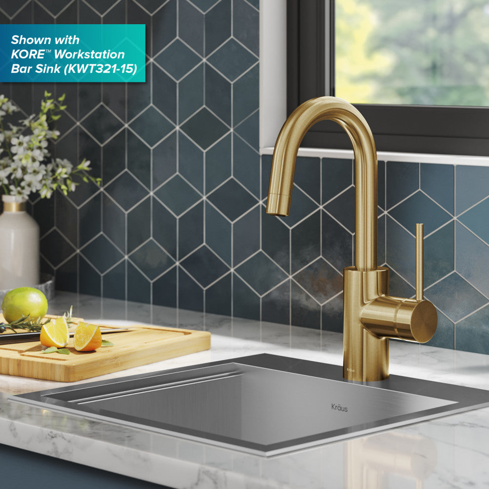 Oletto 1-Hole Kitchen Bar Faucet, Spot Free BB