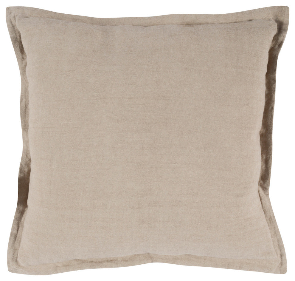 Amy 100% Linen 22" Square Throw Pillow by Kosas Home , Natural Beige