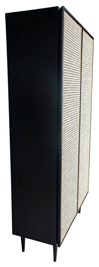 Cane Bookcase With Full Doors