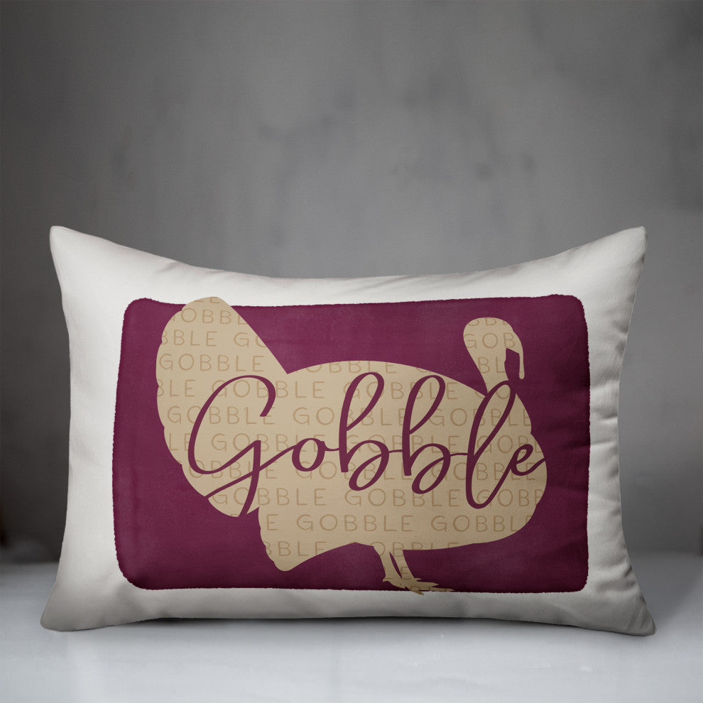 Gobble Pattern 3 14"x20" Spun Poly Pillow