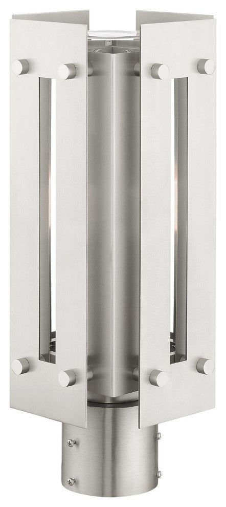Livex Lighting Utrecht 1 Light Brushed Nickel Medium Outdoor Post Top Lantern