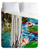 Ginette Fine Art Red Crowned Cranes Duvet Cover, 88"x68"