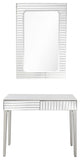 Silver Striped Mirror and Console Table