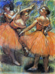 Edgar Degas Red Ballet Skirts, 21"x28" Gallery Wrapped Canvas Print