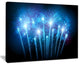 "Blue Fireworks at Night" Skyscape Canvas Photo Print, 40"x30"