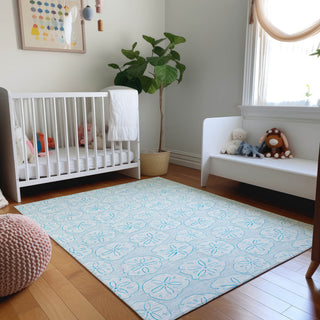 Addison Premium Washable Mayfield AMF189 Blue 5' x 7'6" Rug