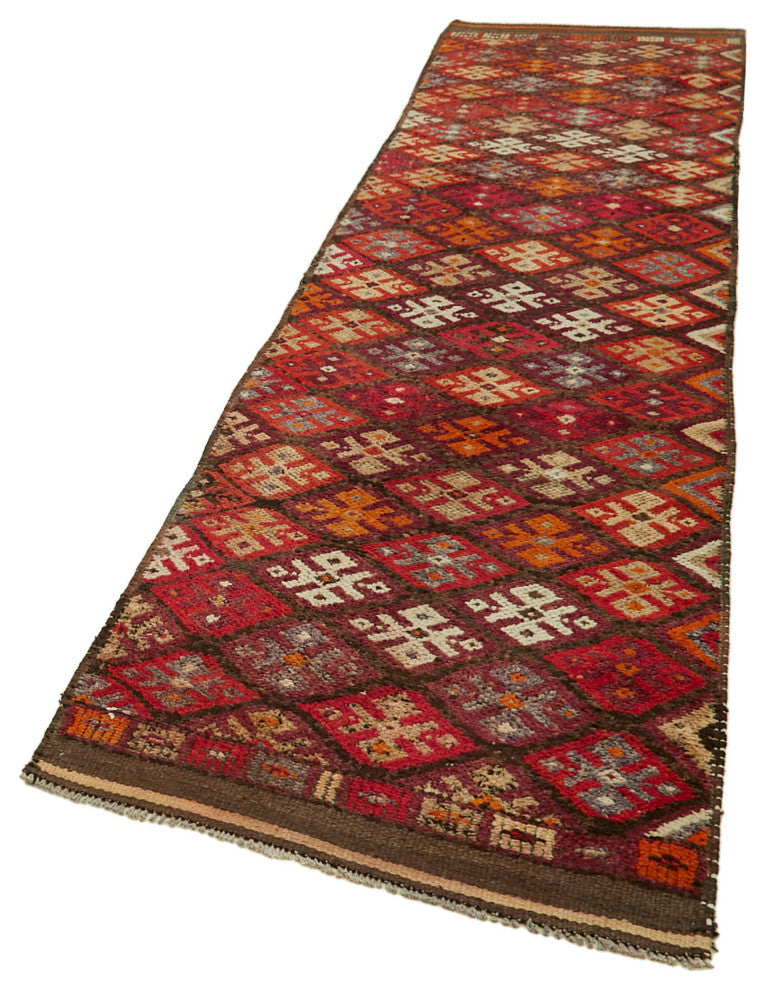 Rug N Carpet - Handmade Oriental 2' 11" x 12' 8" Tribal Runner Rug