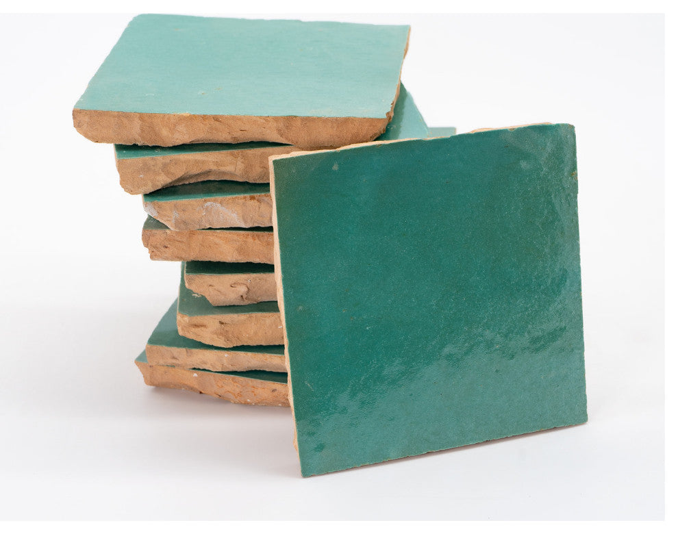 Moroccan Mosaic Zellige 4x4 in Sea Green