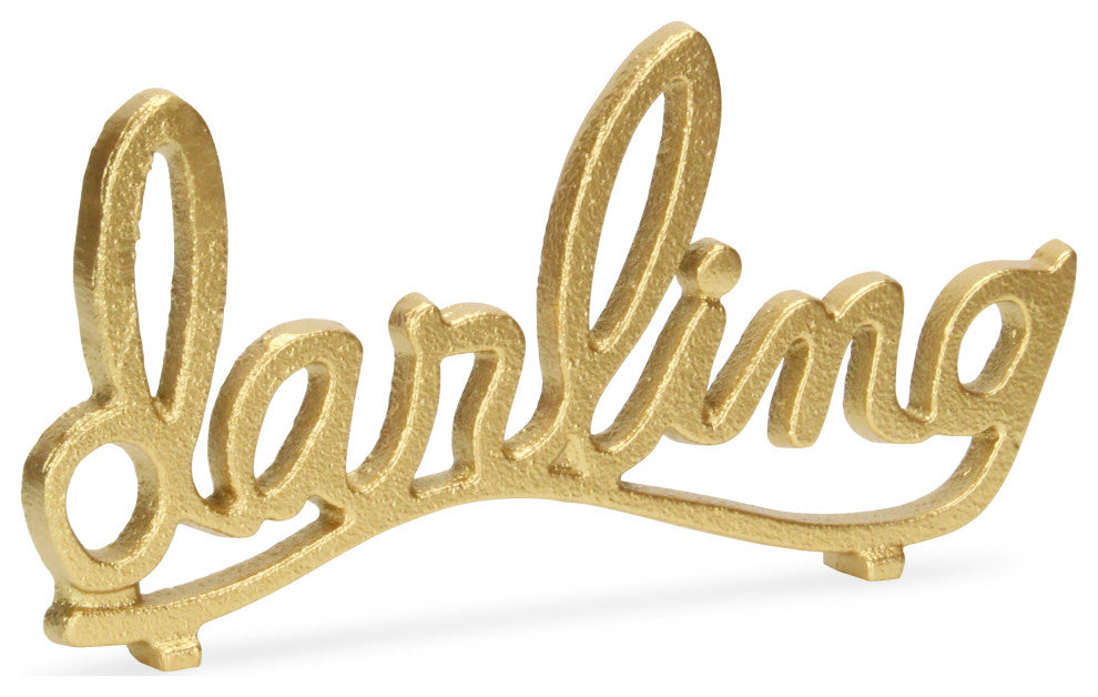 Cast Iron Gold Finish Table Decor, Darling