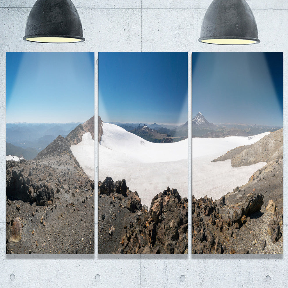 "Hiking to Vulkan Quetrupillan" Metal Wall Art, 3 Panels, 36"x28"