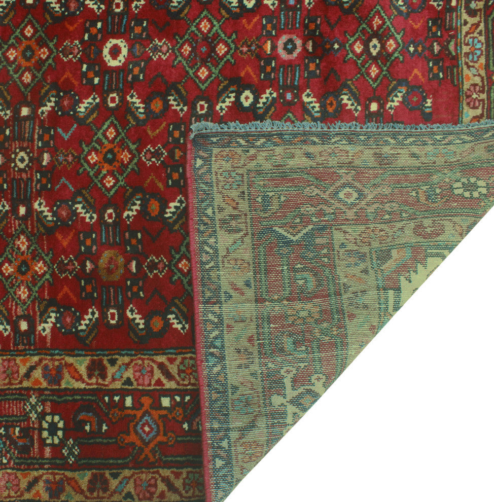 Fine Vintage Distressed Naseema Red/Beige Rug, 6'9x10'6