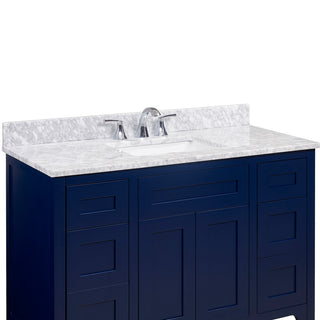 Oristano Natural Marble Vanity Top With White Sink, 48"