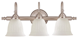 Brunswick Bath Vanity 3-Light Bath Vanity Fixture Vanity, Satin Nickel