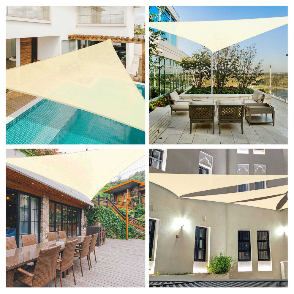 Yescom 22 Ft 97% UV Block Sun Shade Sail HDPE Canopy Cover Net Poolside Yard