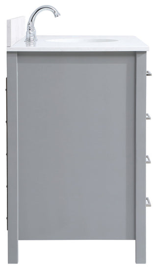 Iris 48" Single Bathroom Vanity, Gray With Backsplash