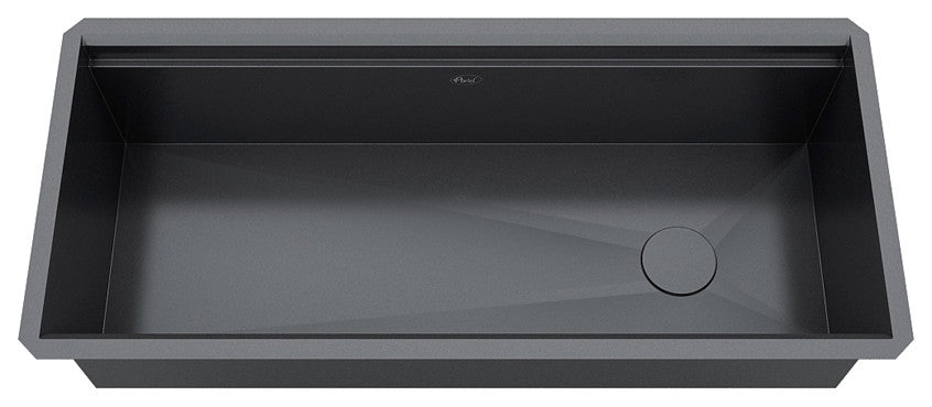 42in. Galaxy Black Undermount Single Bowl Stainless Steel Kitchen Sink Combo