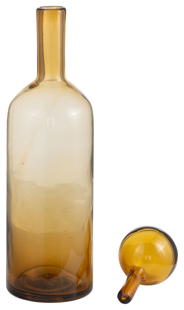 Glass, 20" Bottle, Stopper Amber