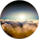 Gloomy Sky Above Clouds, Contemporary Landscape Round Wall Art, 11"