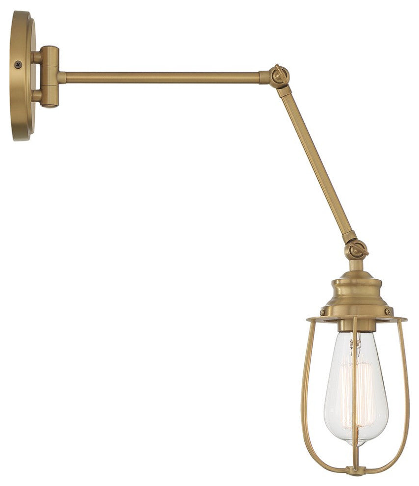 Savoy House Meridian 1-Light Wall Sconce M90022NB, Natural Brass