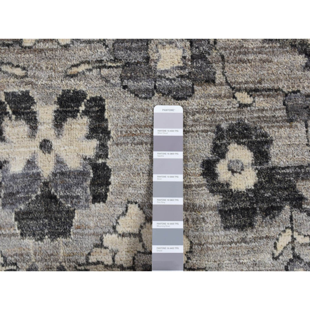 Gray Natural Colors Peshawar With Mahal Design Wool Hand Knotted Rug 9'1"x12'6"