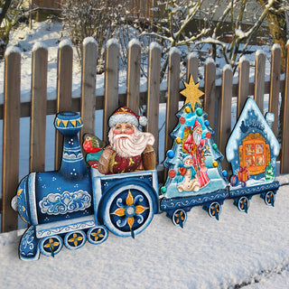 Holidays Train, Free Standing Garden Decor, Set of 3