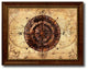 Compass Vintage Nautical Map Print on Canvas with Picture Frame, 15" x 19"
