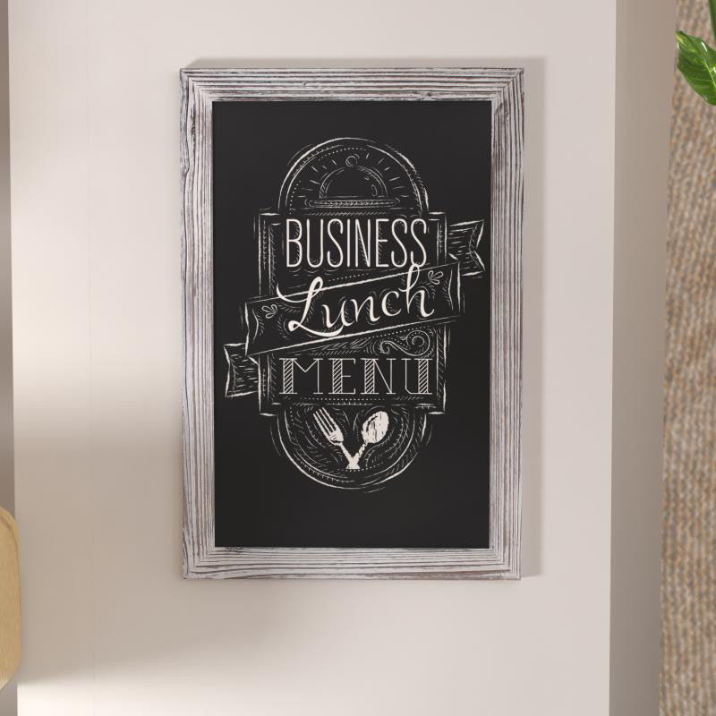 Canterbury Wall Mount Magnetic Chalkboard Sign Set-20" x 30", White Washed, 20" X 30"