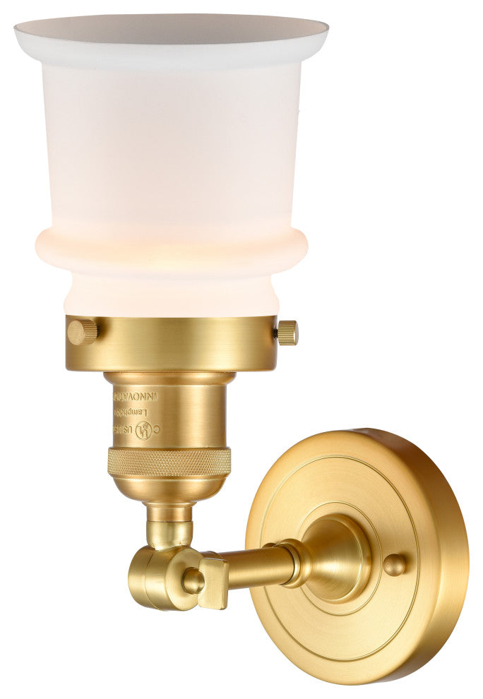 Small Canton 1 Light Sconce, Satin Gold, Matte White
