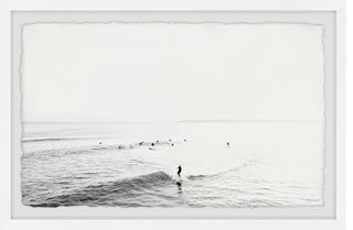 "Surfing Small Waves" Framed Painting Print, 18x12