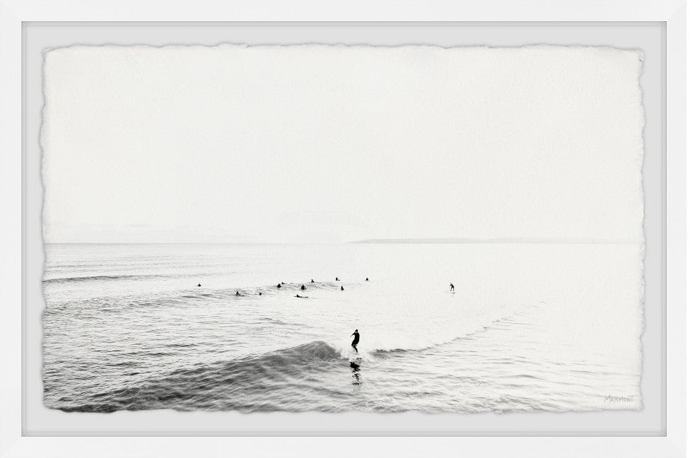 "Surfing Small Waves" Framed Painting Print, 18x12