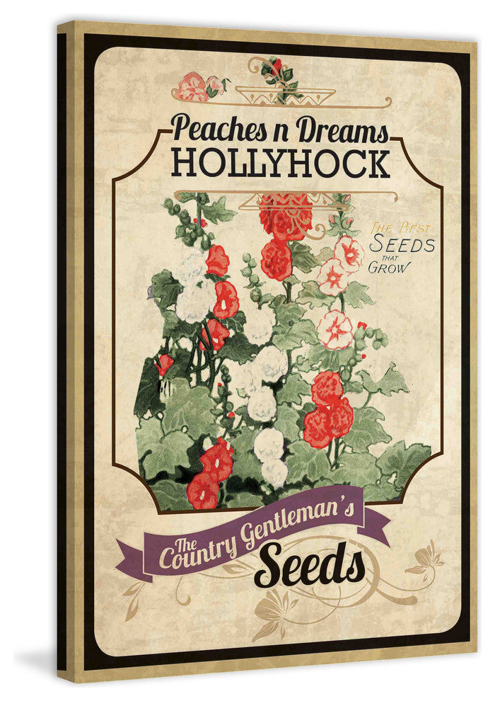 "Flower Packet Hollyhock" Painting Print on Canvas