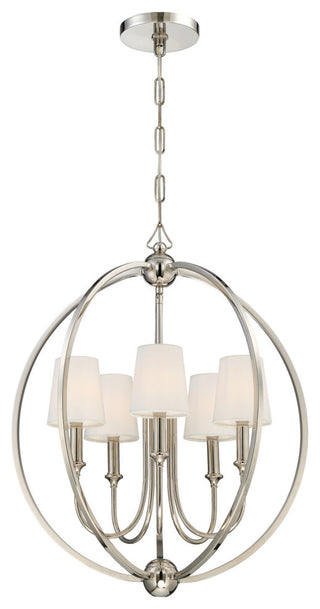 Crystorama Lighting Group 2247 Sylvan 5 Light 23"W Globe - Polished Nickel