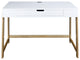Neorustic Smart Desk With USB Ports, Solid American Maple Legs