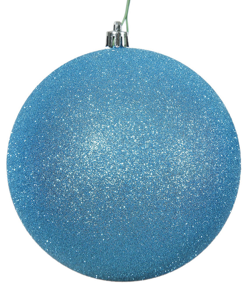Vickerman 3" Turquoise Glitter Ball Ornament, 12 per Bag