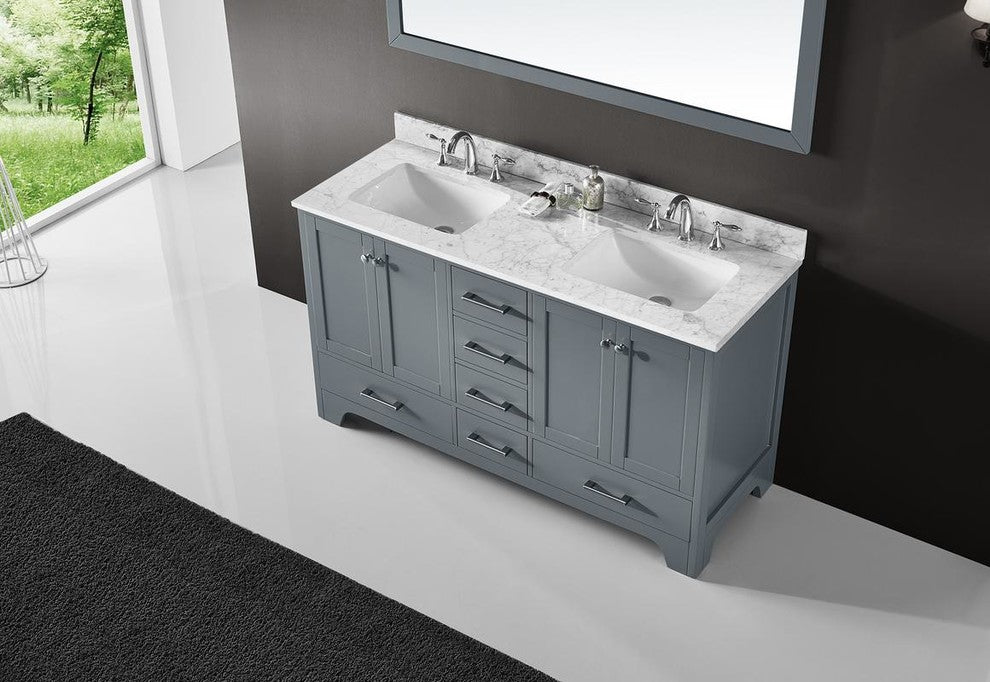 60" Double Sink Bathroom Vanity Base