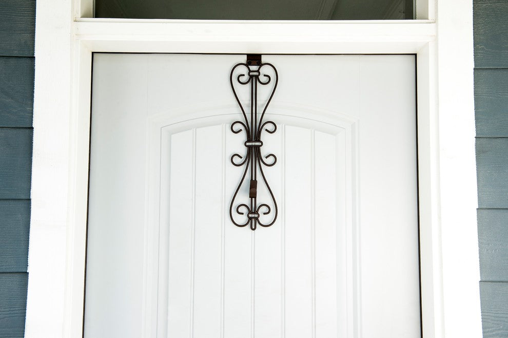 Adjustable Wreath Hanger for Door, Elegant, Brown
