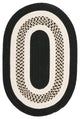 Colonial Mills Flowers Bay FB41 Black Indoor/Outdoor Area Rug, Oval 5'x8'