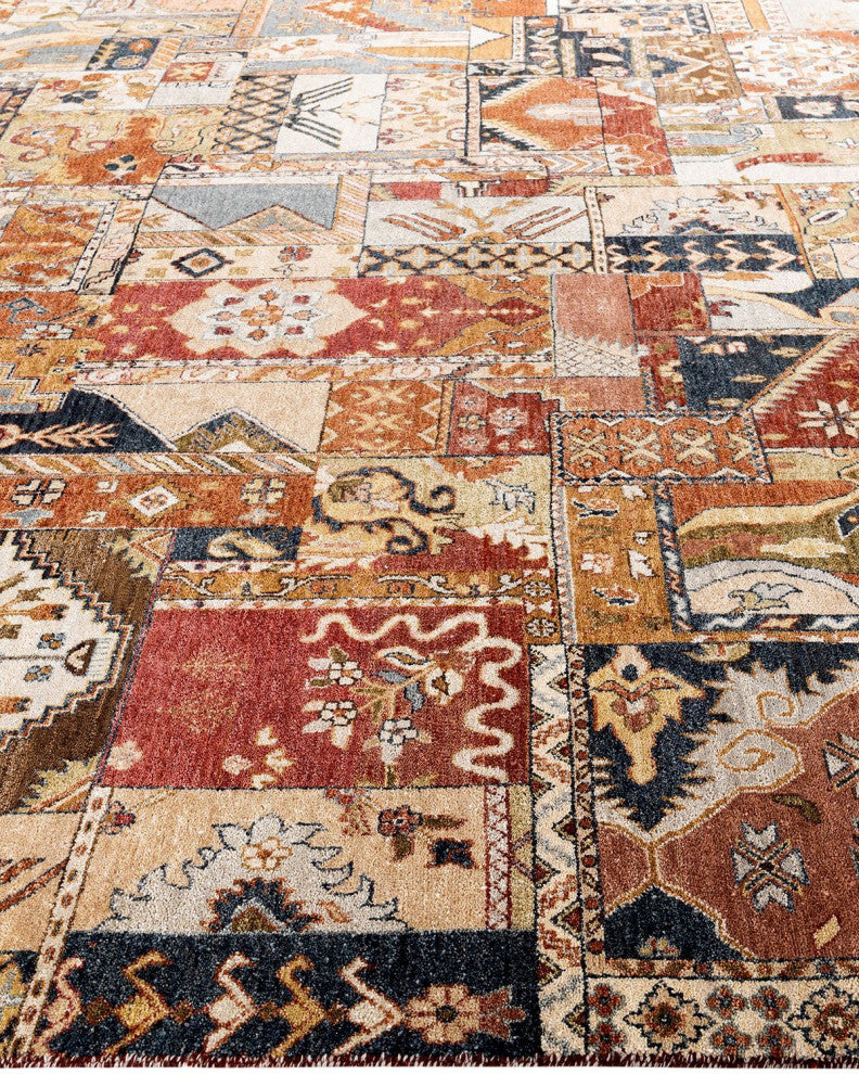 Patchwork, One-of-a-Kind Hand-Knotted Area Rug - Multicolor, 9' 3" x 11' 10"