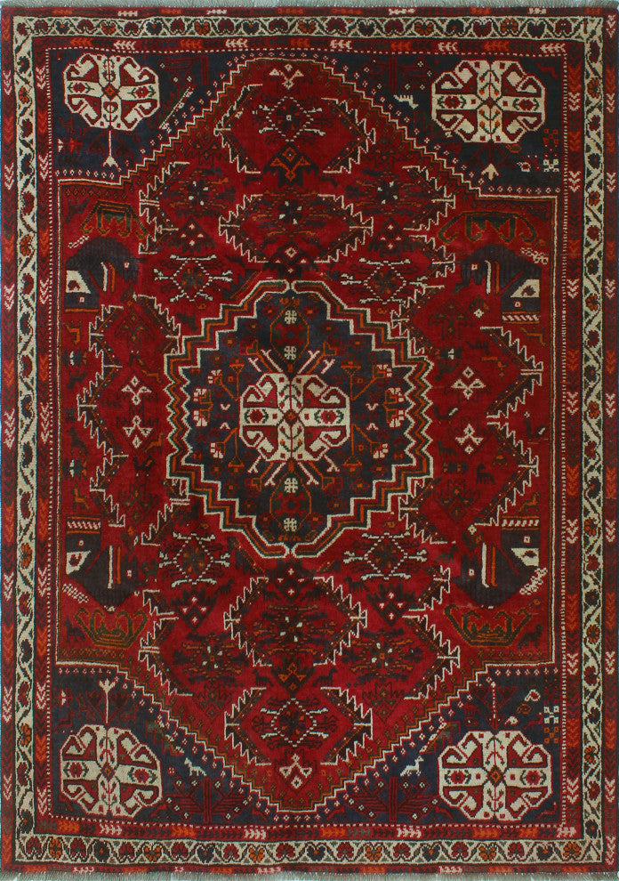 Fine Vintage Distressed Kristian Red Rug
