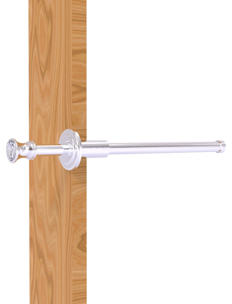 Carolina Crystal Retractable Pullout Garment Rod, Satin Chrome
