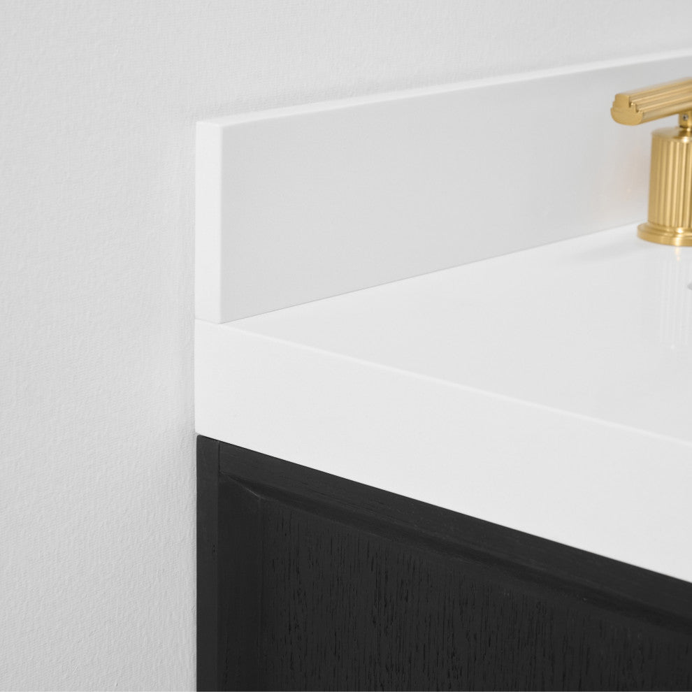 Momo Bathroom Vanity Set, Black Oak, 36"