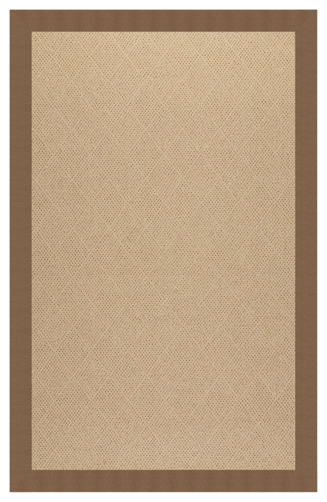 Zoe-Cane Wicker Machine Tufted Rectangle Rug, Cafe, 4'x6'