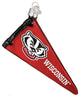 Old World Christmas Blown Glass Ornament for Tree, Wisconsin Badgers Pennant