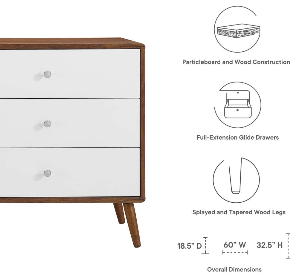 Transmit 60" Dresser, Walnut White