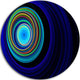 Endless Tunnel Blue Ripples, Abstract Large Disc Metal Wall Art, 36"