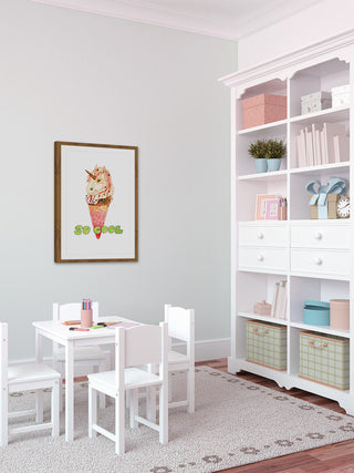 "Unicorn Ice Cream" Framed Painting Print, 24"x36"